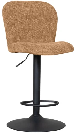 LABEL51 Barkruk Met Rugleuning|Barkruk Verstelbaar|Draaibare Barkruk Vino Elite stof (zithoogte 64-84cm)