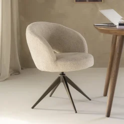 Eleonora Eetkamerstoelen Bouclé / Teddy|Draaibare Eetkamerstoelen|Draaibare Eetkamerstoel Alissa Bouclé