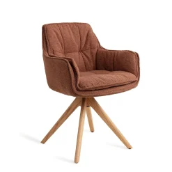 Jesper Home Draaibare Eetkamerstoelen|Eetkamerstoelen Met Armleuning|Draaibare Eetkamerstoel Akune Revolve Oak Acajou