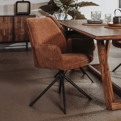 Tower Living Beige Eetkamerstoelen|Draaibare Eetkamerstoelen|Draaibare Eetkamerstoel Amaro