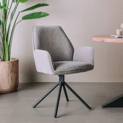 Tower Living Beige Eetkamerstoelen|Draaibare Eetkamerstoelen|Draaibare Eetkamerstoel Amaro