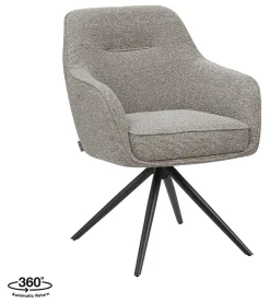 LABEL51 Eetkamerstoelen Bouclé / Teddy|Draaibare Eetkamerstoelen|Draaibare Eetkamerstoel Akira Bouclé