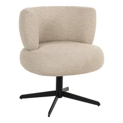 Richmond Interiors Beige Eetkamerstoelen|Draaibare Eetkamerstoelen|Draaibare Eetkamerstoel Alexis Bouclé Zand