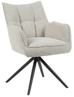 LABEL51 Eetkamerstoelen Bouclé / Teddy|Draaibare Eetkamerstoelen|Draaibare Eetkamerstoel Amalfi Bouclé