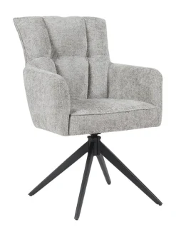 Tower Living Beige Eetkamerstoelen|Draaibare Eetkamerstoelen|Draaibare Eetkamerstoel Bardi Geweven stof