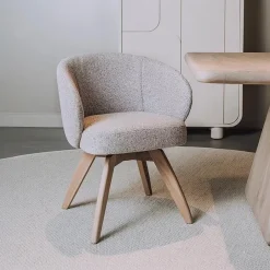 Tower Living Eetkamerstoelen Bouclé / Teddy|Draaibare Eetkamerstoelen|Draaibare Eetkamerstoel Brescia Bouclé
