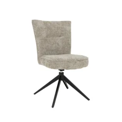 Tower Living Beige Eetkamerstoelen|Draaibare Eetkamerstoelen|Draaibare Eetkamerstoel Bardi Geweven stof