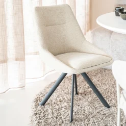 By-Boo Beige Eetkamerstoelen|Draaibare Eetkamerstoelen|Draaibare Eetkamerstoel Bliss