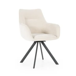 By-Boo Beige Eetkamerstoelen|Draaibare Eetkamerstoelen|Draaibare Eetkamerstoel Bliss Met armleuning