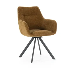 By-Boo Beige Eetkamerstoelen|Draaibare Eetkamerstoelen|Draaibare Eetkamerstoel Bliss Met armleuning