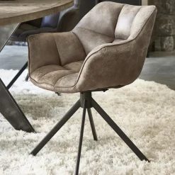 Rivièra Maison Eetkamerstoelen Met Leer Of Kunstleer|Draaibare Eetkamerstoelen|Draaibare Eetkamerstoel Carnaby Pellini