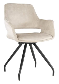 Livingfurn Eetkamerstoelen Velvet / Fluweel|Beige Eetkamerstoelen|Draaibare Eetkamerstoel Capp Velvet
