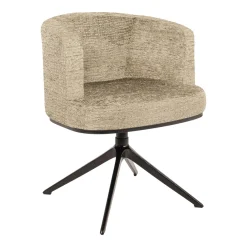 Richmond Interiors Chenille Eetkamerstoelen|Beige Eetkamerstoelen|Draaibare Eetkamerstoel Cheyenne Fusion, kleur Desert