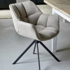 Rivièra Maison Beige Eetkamerstoelen|Draaibare Eetkamerstoelen|Draaibare Eetkamerstoel Carnaby kleur Light Flax