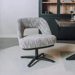 Tower Living Draaibare Eetkamerstoelen|Eetkamerstoelen Zonder Armleuning|Draaibare Eetkamerstoel Caldes Lounge