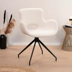 Tower Living Eetkamerstoelen Bouclé / Teddy|Draaibare Eetkamerstoelen|Draaibare Eetkamerstoel Campo Teddy