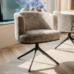 Richmond Interiors Draaibare Eetkamerstoelen|Eetkamerstoelen Met Armleuning|Draaibare Eetkamerstoel Cheyenne kleur Nature