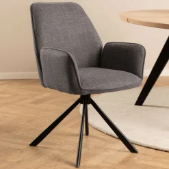 Bendt Beige Eetkamerstoelen|Draaibare Eetkamerstoelen|Draaibare Eetkamerstoel Dantrell
