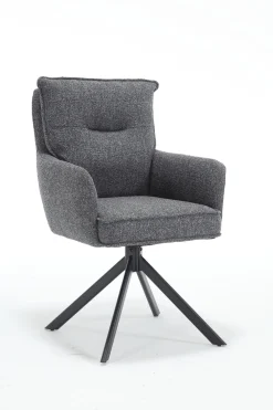 Artistiq Living Draaibare Eetkamerstoelen|Eetkamerstoelen Met Armleuning|Draaibare Eetkamerstoel Destinie Structuurstof