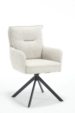 Artistiq Living Draaibare Eetkamerstoelen|Eetkamerstoelen Met Armleuning|Draaibare Eetkamerstoel Destinie Structuurstof