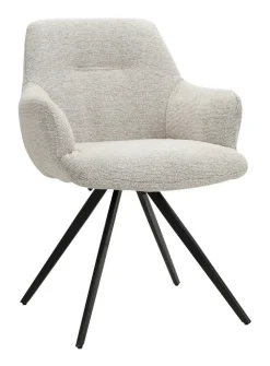 Livingfurn Beige Eetkamerstoelen|Draaibare Eetkamerstoelen|Draaibare Eetkamerstoel Doreen kleur Naturel