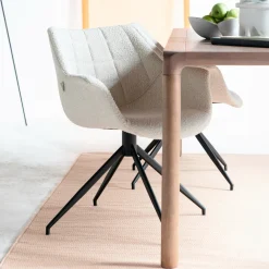 Zuiver Eetkamerstoelen Bouclé / Teddy|Draaibare Eetkamerstoelen|Draaibare Eetkamerstoel Doulton Bouclé