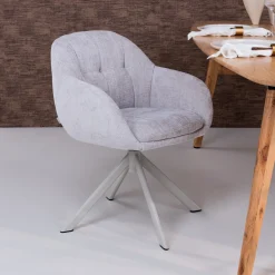 Kave Home Chenille Eetkamerstoelen|Draaibare Eetkamerstoelen|Draaibare Eetkamerstoel Dorina Chenille