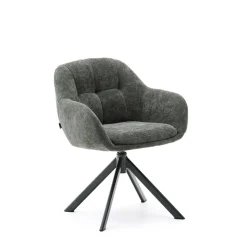 Kave Home Chenille Eetkamerstoelen|Draaibare Eetkamerstoelen|Draaibare Eetkamerstoel Dorina Chenille