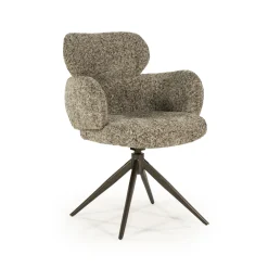 Eleonora Beige Eetkamerstoelen|Draaibare Eetkamerstoelen|Draaibare Eetkamerstoel Darcio Geweven stof