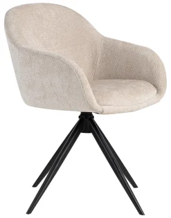 LABEL51 Beige Eetkamerstoelen|Draaibare Eetkamerstoelen|Draaibare Eetkamerstoel Fiby Elite stof