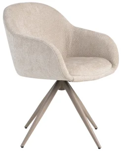 LABEL51 Beige Eetkamerstoelen|Draaibare Eetkamerstoelen|Draaibare Eetkamerstoel Fiby Elite stof