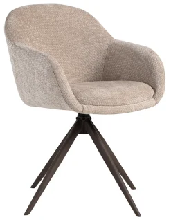 LABEL51 Beige Eetkamerstoelen|Draaibare Eetkamerstoelen|Draaibare Eetkamerstoel Fiby Elite stof