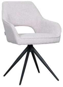 LABEL51 Eetkamerstoelen Bouclé / Teddy|Draaibare Eetkamerstoelen|Draaibare Eetkamerstoel Finley Bouclé