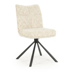 By-Boo Draaibare Eetkamerstoelen|Eetkamerstoelen Zonder Armleuning|Draaibare Eetkamerstoel Ferre Geweven stof