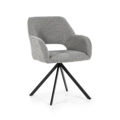 Eleonora Beige Eetkamerstoelen|Eetkamerstoelen Bouclé / Teddy|Draaibare Eetkamerstoel Fabio Bouclé