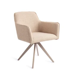 Jesper Home Beige Eetkamerstoelen|Draaibare Eetkamerstoelen|Draaibare Eetkamerstoel Hofu Turn Beige