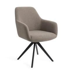 Jesper Home Beige Eetkamerstoelen|Draaibare Eetkamerstoelen|Draaibare Eetkamerstoel Hiroo Turn Black