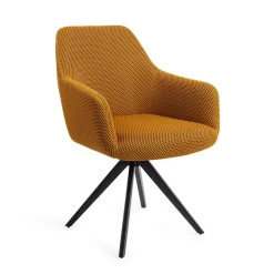 Jesper Home Beige Eetkamerstoelen|Draaibare Eetkamerstoelen|Draaibare Eetkamerstoel Hiroo Turn Black