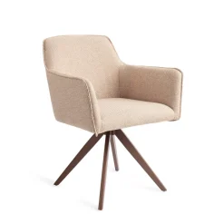Jesper Home Beige Eetkamerstoelen|Draaibare Eetkamerstoelen|Draaibare Eetkamerstoel Hofu Turn Brown