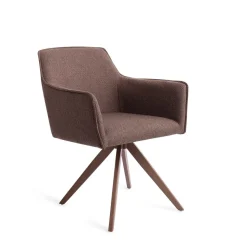 Jesper Home Beige Eetkamerstoelen|Draaibare Eetkamerstoelen|Draaibare Eetkamerstoel Hofu Turn Brown