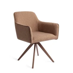 Jesper Home Beige Eetkamerstoelen|Draaibare Eetkamerstoelen|Draaibare Eetkamerstoel Hofu Turn Brown