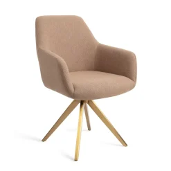 Jesper Home Beige Eetkamerstoelen|Draaibare Eetkamerstoelen|Draaibare Eetkamerstoel Hiroo Turn Gold