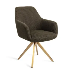 Jesper Home Beige Eetkamerstoelen|Draaibare Eetkamerstoelen|Draaibare Eetkamerstoel Hiroo Turn Gold