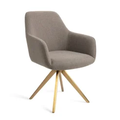 Jesper Home Beige Eetkamerstoelen|Draaibare Eetkamerstoelen|Draaibare Eetkamerstoel Hiroo Turn Gold