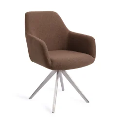 Jesper Home Beige Eetkamerstoelen|Draaibare Eetkamerstoelen|Draaibare Eetkamerstoel Hiroo Turn Steel