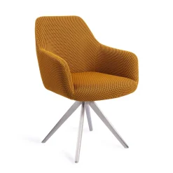 Jesper Home Beige Eetkamerstoelen|Draaibare Eetkamerstoelen|Draaibare Eetkamerstoel Hiroo Turn Steel
