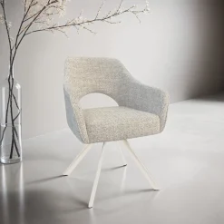 Livingfurn Draaibare Eetkamerstoelen|Eetkamerstoelen Met Armleuning|Draaibare Eetkamerstoel Helen
