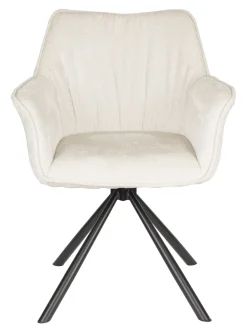 ZILT Chenille Eetkamerstoelen|Beige Eetkamerstoelen|Draaibare Eetkamerstoel Jahmar Chenille, kleur Beige