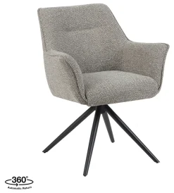 LABEL51 Eetkamerstoelen Bouclé / Teddy|Draaibare Eetkamerstoelen|Draaibare Eetkamerstoel Kimora Bouclé