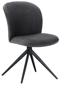 LABEL51 Draaibare Eetkamerstoelen|Eetkamerstoelen Zonder Armleuning|Draaibare Eetkamerstoel Kimo Cosmo stof, kleur Antraciet